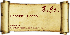 Broczki Csaba névjegykártya