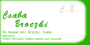 csaba broczki business card